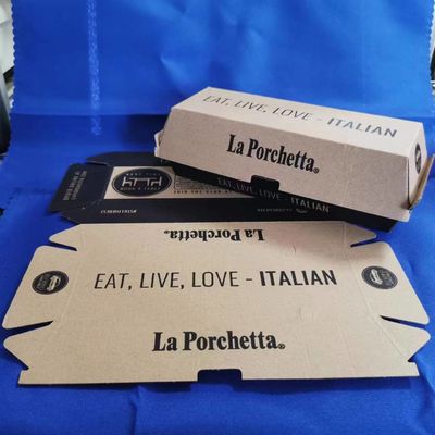 गुणवत्ता  Pizza Packaging Paper Packaging Box Featuring Gravure Printing Surface Handling Constructed from Paper Suitable for Food Industry Packaging कारखाना