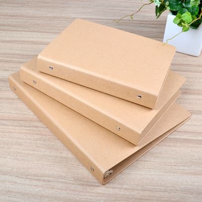 गुणवत्ता  UV Coating A6 A5 Kraft Paper File Folder With Ring Binded कारखाना