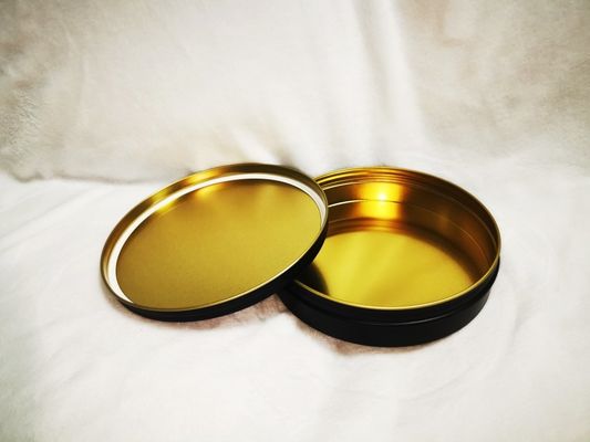 वैक्यूम खाली कैवियार टिन कैन फूड ग्रेड पैकेजिंग 1000ml/g 1kg के साथ मैट ब्लैक अंदर सोना